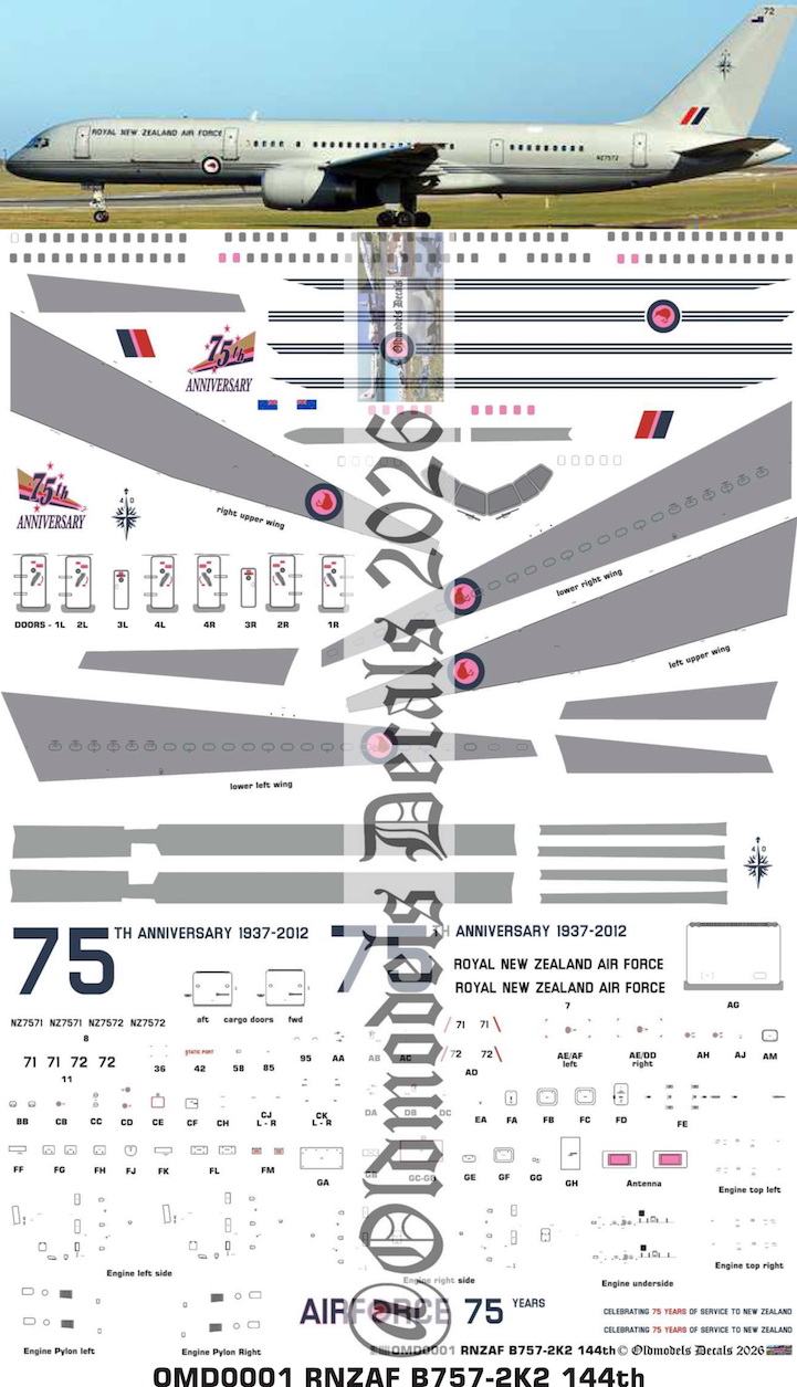 (image for) OMD0001 Boeing B757-2K2 Royal New Zealand Air Force