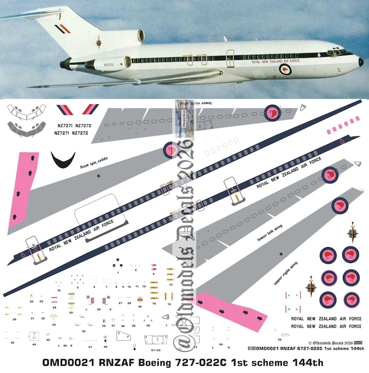 (image for) OMD0021 Boeing 727-022C Royal New Zealand Air Force