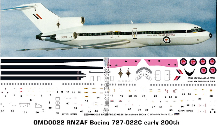 OMD0022 Boeing 727-022C Royal New Zealand Air Force