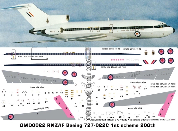 (image for) OMD0022 Boeing 727-022C Royal New Zealand Air Force