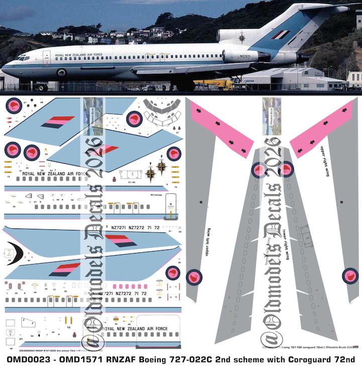 OMD0023 - OMD1571 Boeing 727-022C Royal New Zealand Air Force (image for) OMD0023 - OMD1571 Boeing 727-022C Royal New Zealand Air Force