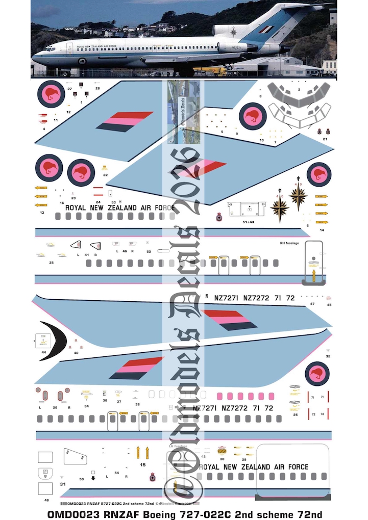 (image for) OMD0023 Boeing 727-022C Royal New Zealand Air Force