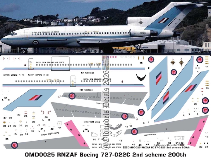 (image for) OMD0025 Boeing 727-022C Royal New Zealand Air Force
