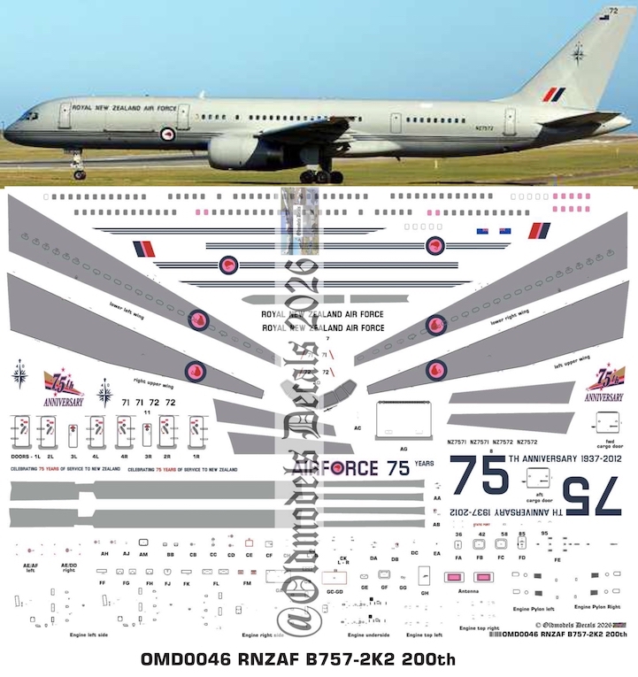 (image for) OMD0046 Boeing B757-2K2 Royal New Zealand Air Force