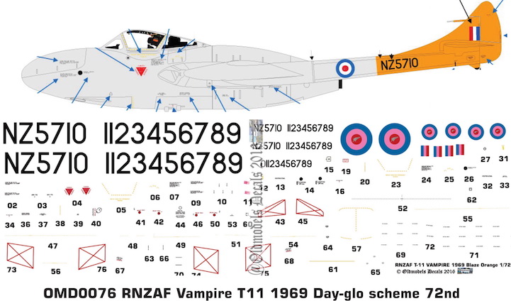 OMD0076 DH. Vampire T11 Royal New Zealand Air Force