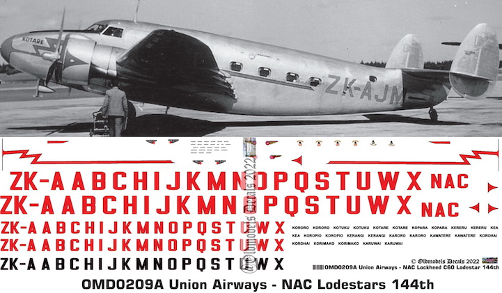 OMD0209A Lockheed 18 Lodestar Union Airways/NAC