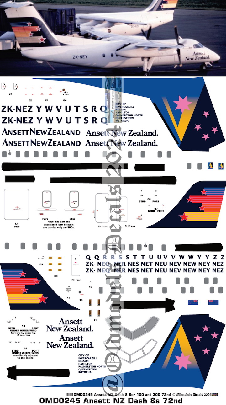 (image for) OMD0245 Dash8-100/300 Ansett New Zealand