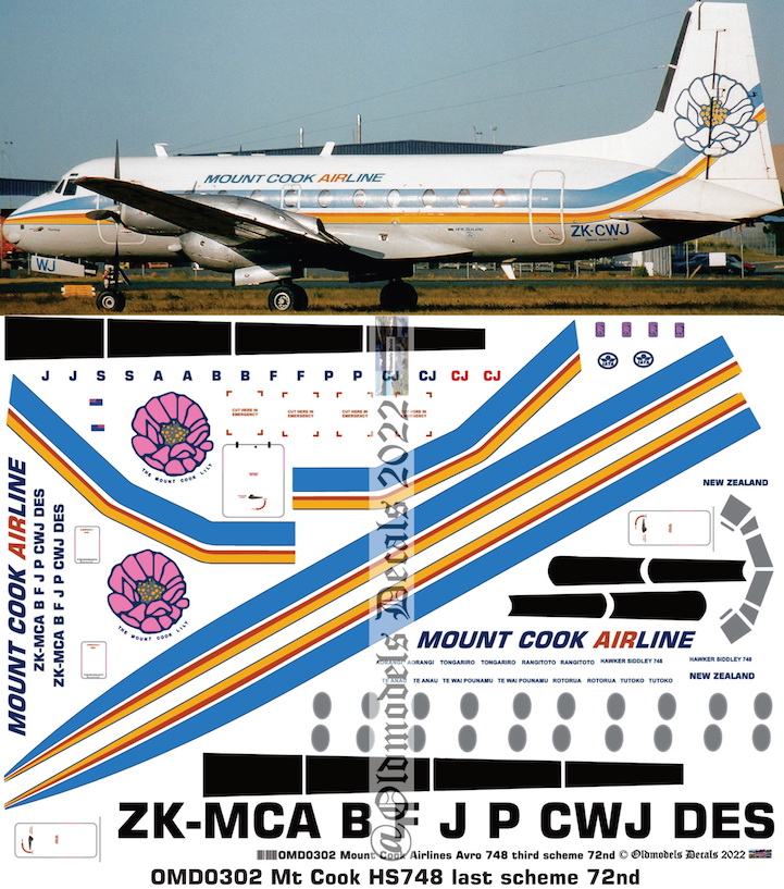 (image for) OMD0302 HS748 Mount Cook Airlines
