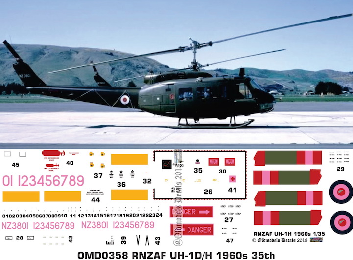 (image for) OMD0358 UH-1D/H Iroquois Royal New Zealand Air Force