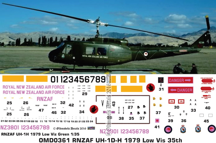 (image for) OMD0361 UH-1D/H Iroquois Royal New Zealand Air Force