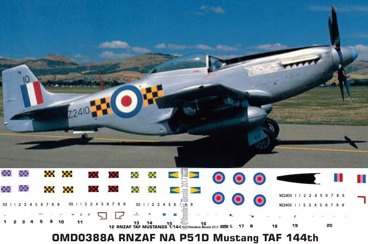 (image for) OMD0388A NA. P51D Mustang Royal New Zealand Air Force