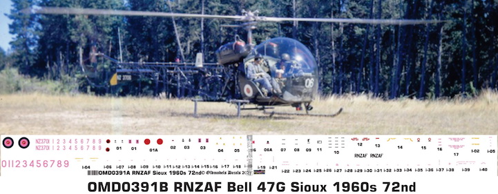 (image for) OMD0391B Bell 47G Sioux Royal New Zealand Air Force
