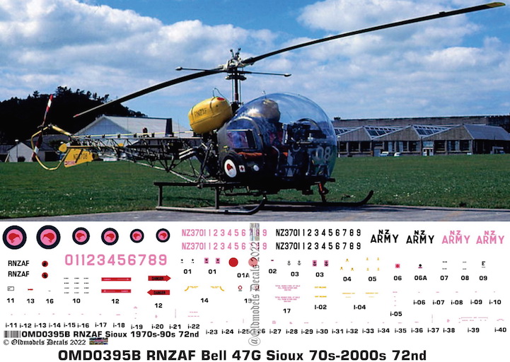 (image for) OMD0395B Bell 47G Sioux Royal New Zealand Air Force/Army