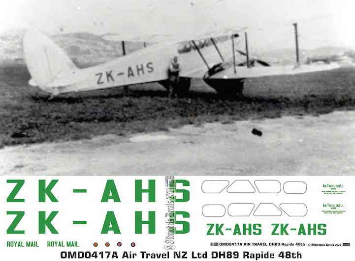 (image for) OMD0417A DH89 Rapide Air Travel NZ Ltd