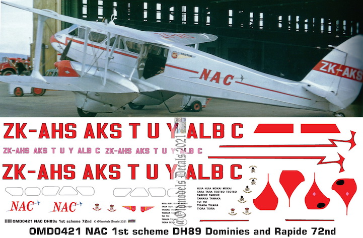 (image for) OMD0421 DH89 Rapide / Dominie National Airways Corporation