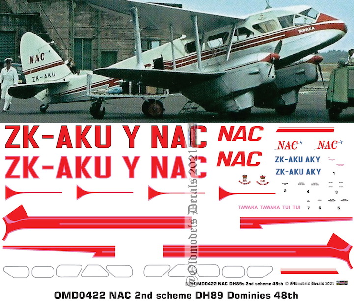 (image for) OMD0422 DH89 Dominie National Airways Corporation (NAC)