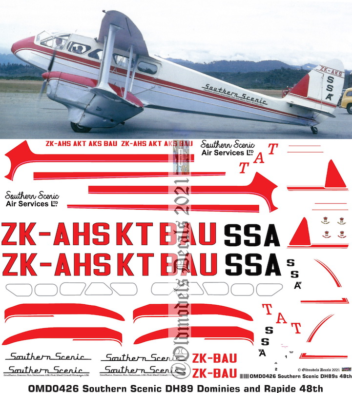 (image for) OMD0426 DH89 Rapide / Dominie Southern Scenic Services