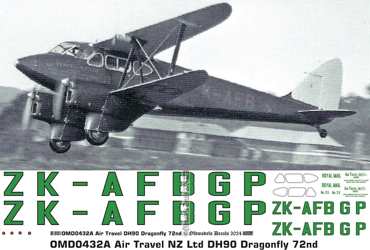 (image for) OMD0432A DH90 Dragonfly Air Travel NZ Ltd