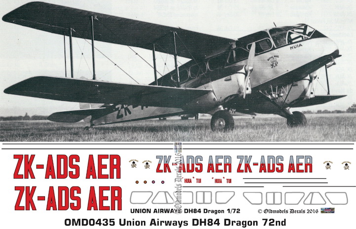 (image for) OMD0435 DH84 Dragon Union Airways