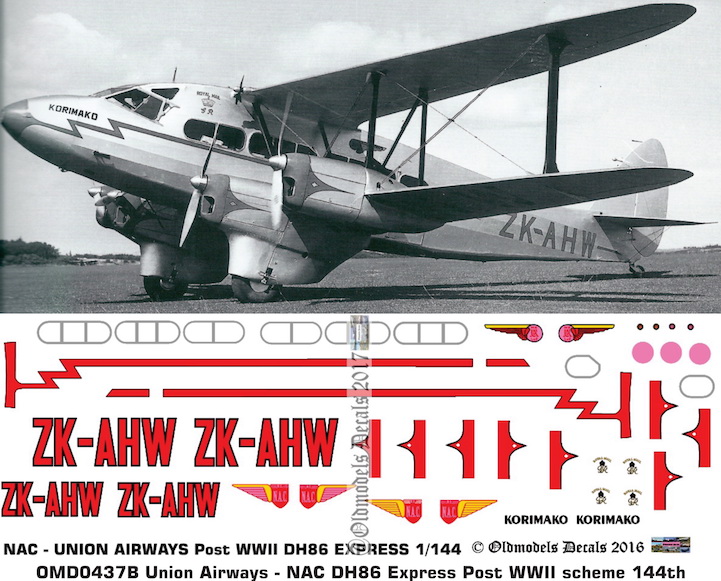 (image for) OMD0437B DH86 Express Union Airways