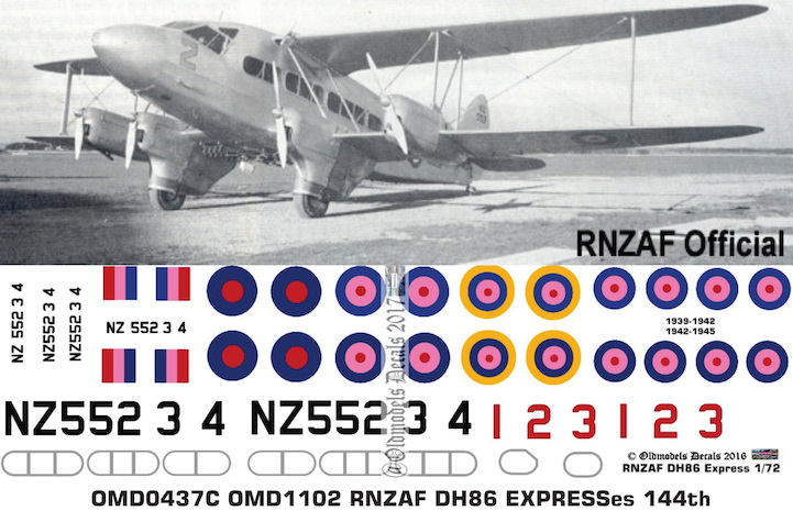 (image for) OMD0437C DH86 Express Royal New Zealand Air Force