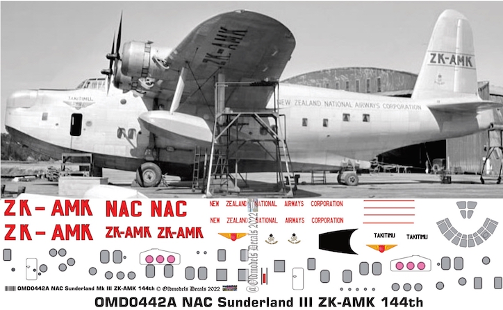 (image for) OMD0442A Short Sunderland III National Airways Corporation (NAC)