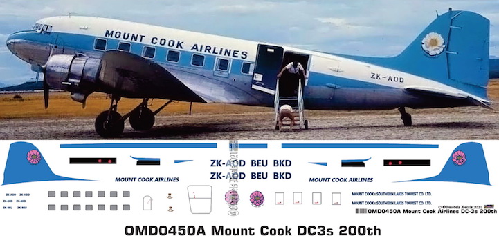 (image for) OMD0450A DC3 Mount Cook Airlines