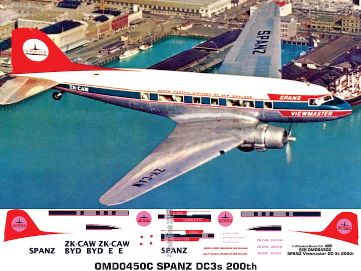 (image for) OMD0450C DC3 South Pacific Airlines of New Zealand (SPANZ)