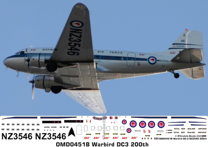 (image for) OMD0451B DC3 New Zealand Warbird / NAC