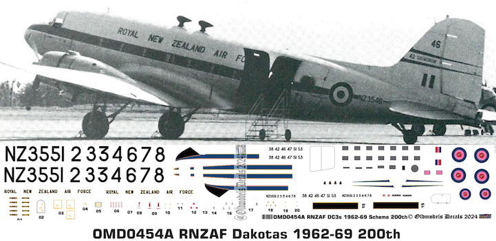 (image for) OMD0454A Douglas DC3 Royal New Zealand Air Force