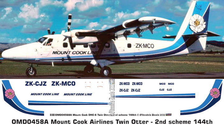 (image for) OMD0458A DHC-6 Twin Otter Mount Cook Airlines