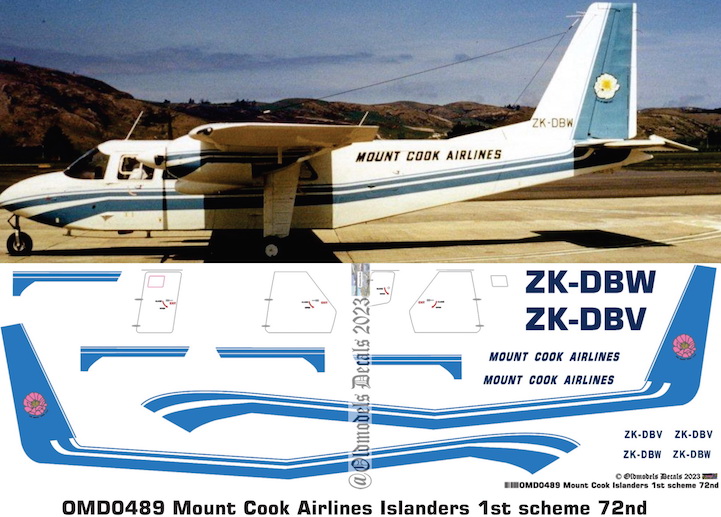 (image for) OMD0489 BN-2 Islander Mount Cook Airlines