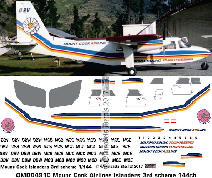 (image for) OMD0491C BN-2 Islander Mount Cook Airlines