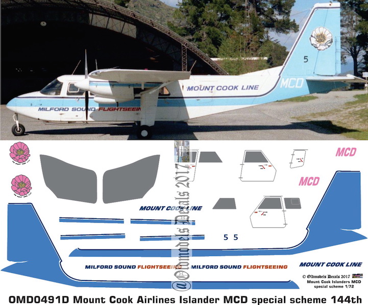 (image for) OMD0491D BN-2 Islander Mount Cook Airlines
