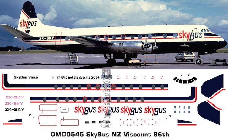 (image for) OMD0545 Vickers Viscount 807 Skybus NZ