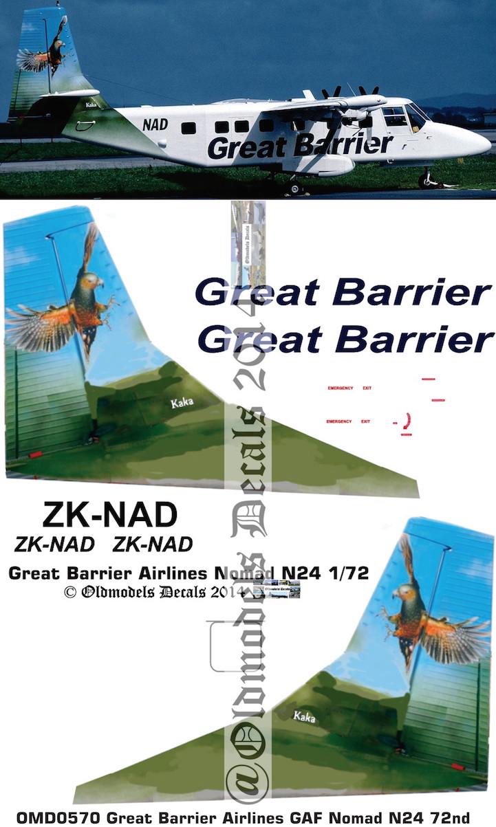 (image for) OMD0570 GAF Nomad 24 Great Barrier Airlines