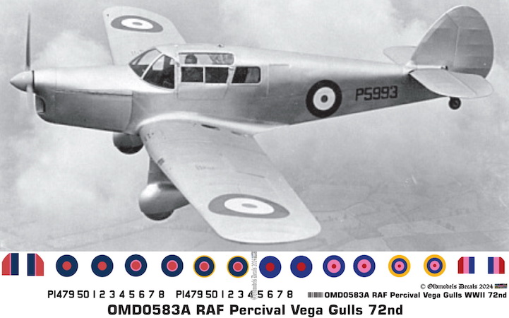 (image for) OMD0583A Percival Vega Gull RAF
