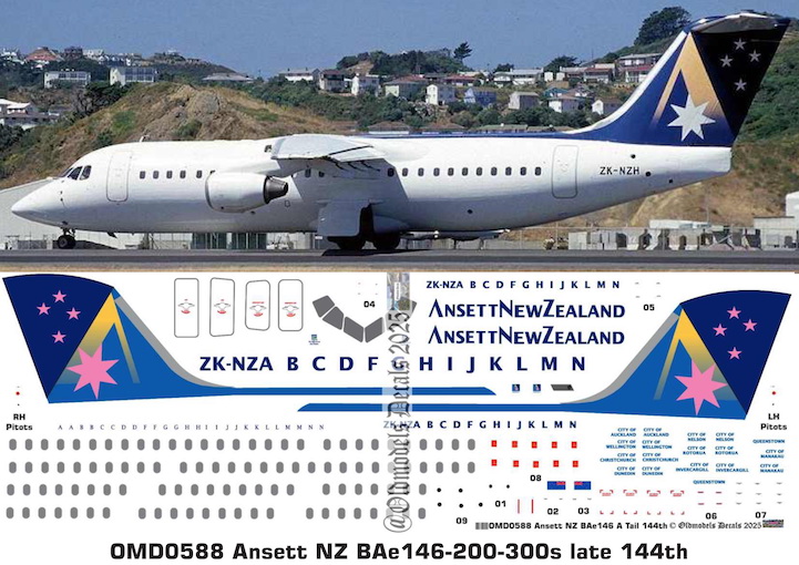 (image for) OMD0588 BAe 146-200/300 Ansett New Zealand