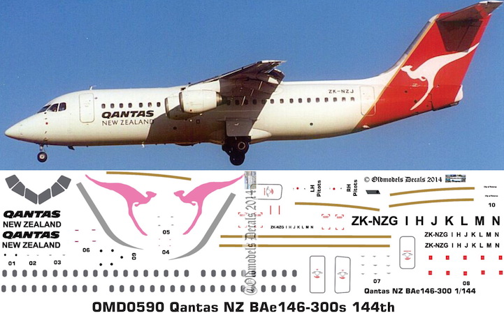 (image for) OMD0590 BAe 146-300 Qantas New Zealand