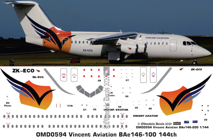 (image for) OMD0594 BAe 146-200 Vincent Aviation