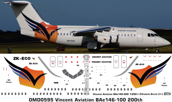 (image for) OMD0595 BAe 146-200 Vincent Aviation