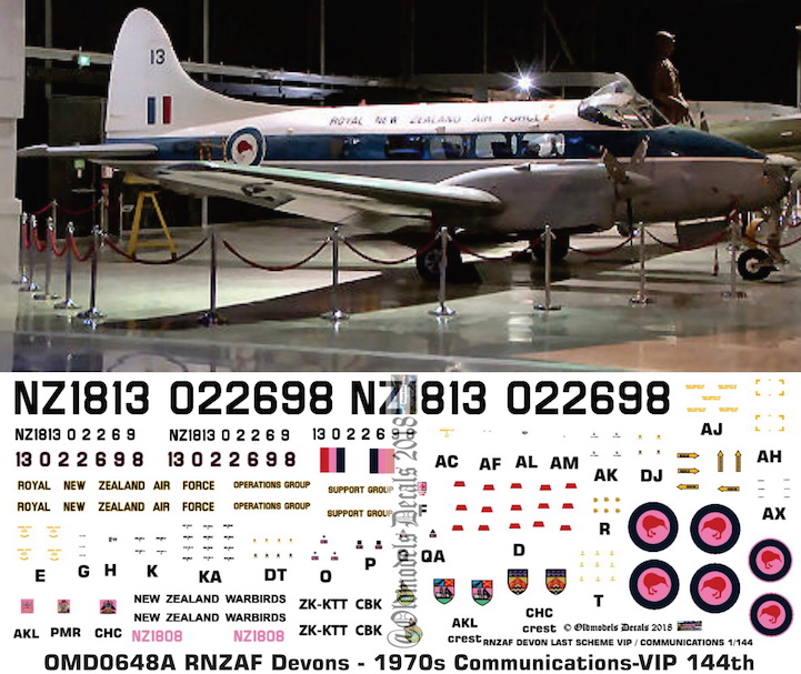 (image for) OMD0648A DH Devon Royal New Zealand Air Force
