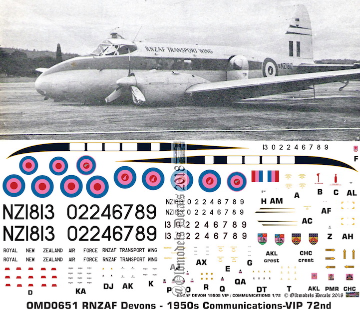 (image for) OMD0651 DH Devon & Dove Royal New Zealand Air Force