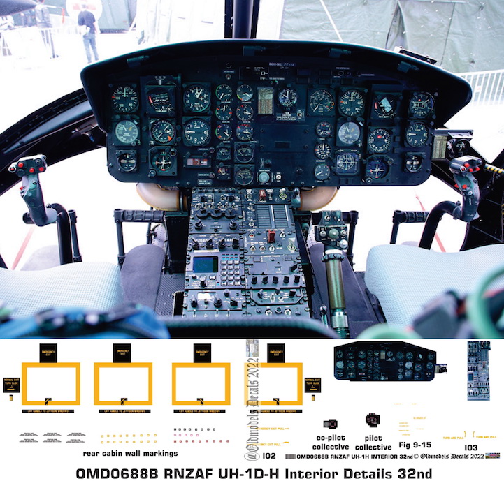 (image for) OMD0688B UH-1D/H Iroquois Royal New Zealand Air Force Interior Detail