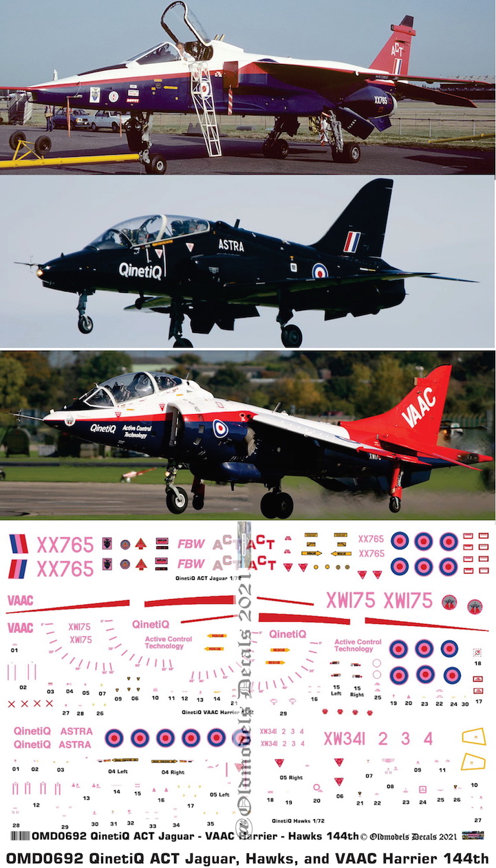 (image for) OMD0692 QinetiQ ACT Jaguar, Hawks and VAAC Harrier