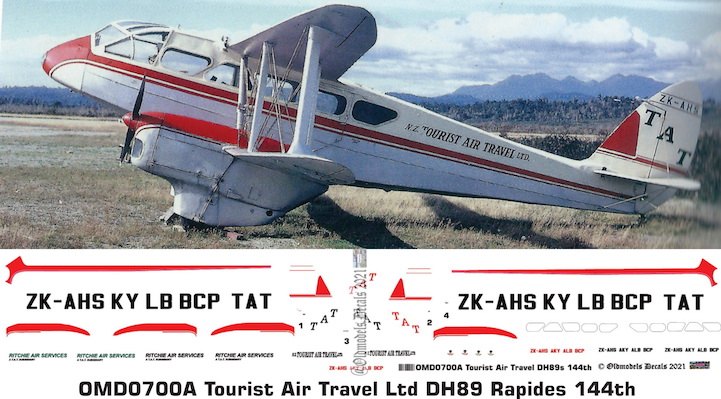 (image for) OMD0700A DH89 Rapide / Dominie Tourist Air Travel Ltd
