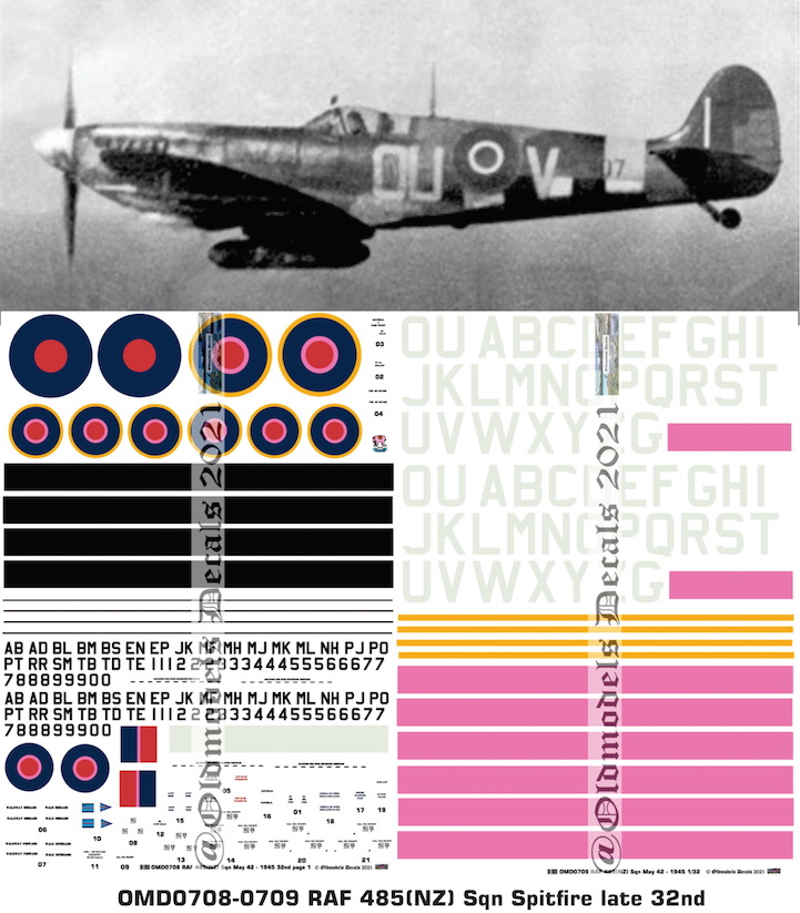 (image for) OMD0708+OMD0709 Spitfire Royal Air Force (NZ)