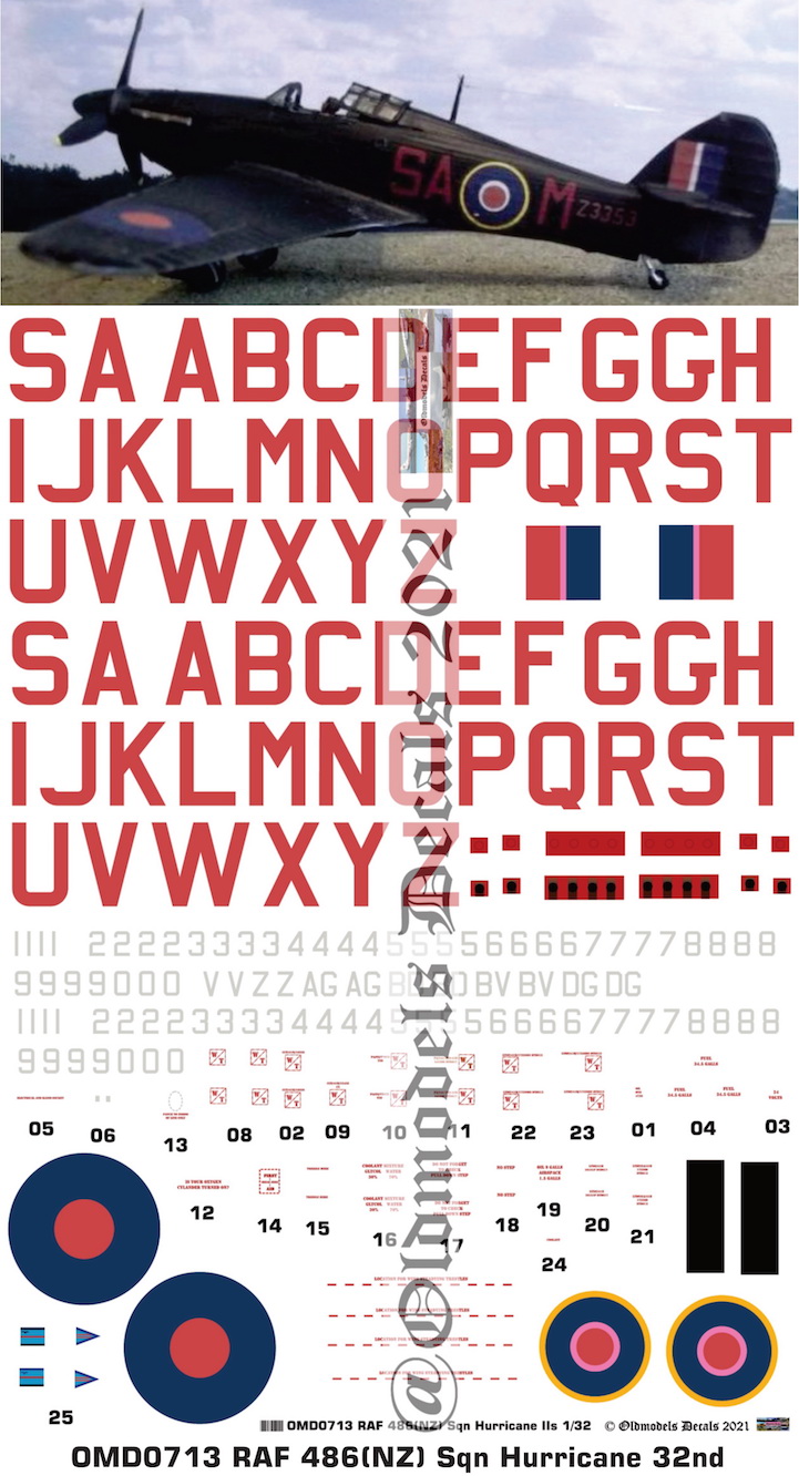 (image for) OMD0713 Hurricane Royal Air Force (NZ)