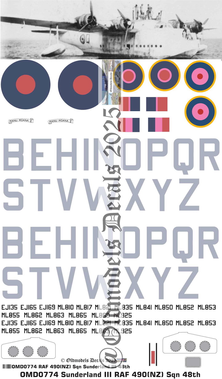 (image for) OMD0774 Short Sunderland III Royal Air Force (NZ)