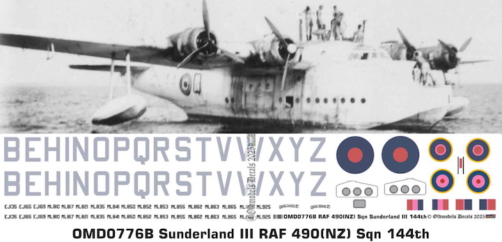 (image for) OMD0776B Short Sunderland III Royal Air Force (NZ)